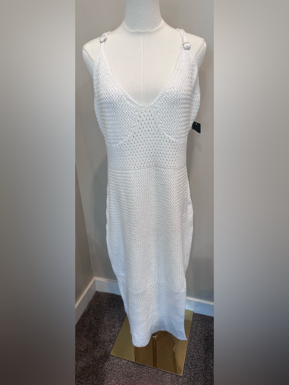 NWT Madden NYC Waite White Crochet Midi Dress XL Boho Chic Festival Vacation